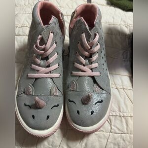 Wonder Nation Unicorn Sneakers - Gray and Pink